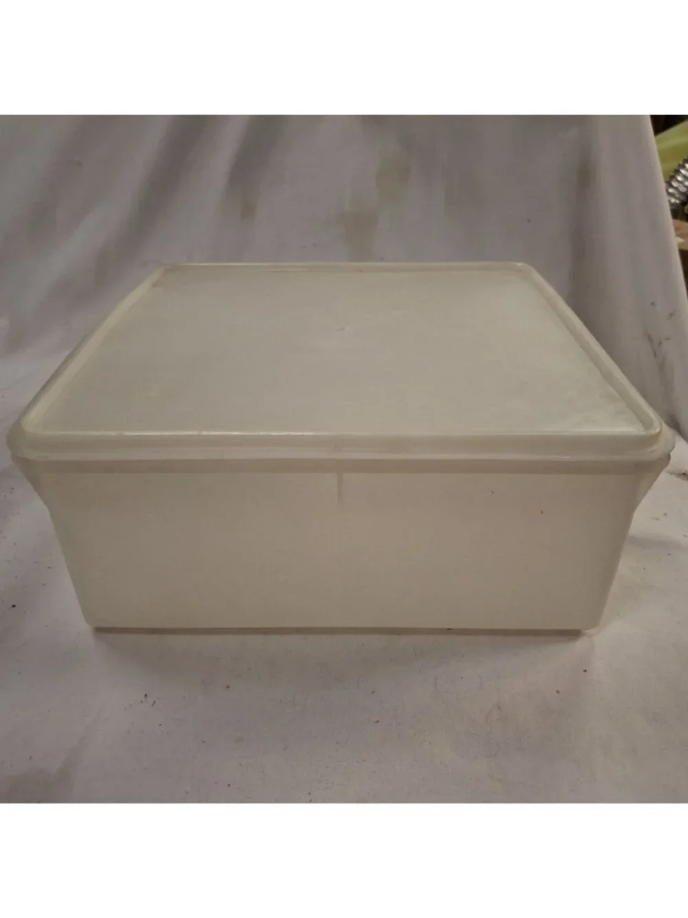 Vintage Tupperware Square Storage Container With Lid White 12